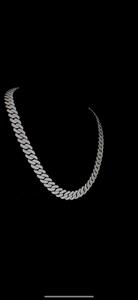 925 argent Sterling glacé chaîne à maillons cubains luxueux Moissanite diamant chaîne classique élégant bijoux pour la fête de fiançailles - Product Image 4
