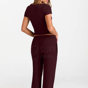 Top Corto de Mujer, Cuello Redondo, Ajustado, Elástico, Tejido Sin Costuras, 100% Poliéster y Spandex, Transpirable, con Logotipo Frontal, para Gimnasio y Yoga - Product Image 4