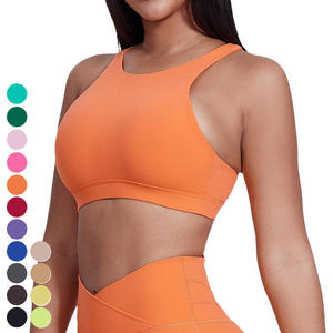 Wholesale Cross <b>Back</b> Fitness Bra Sex Gym Yoga Wear Custom Logo <b>Women</b> Elastic Soft Compression Cross Adjustable <b>Back</b> Sports Bra - Product Image 1