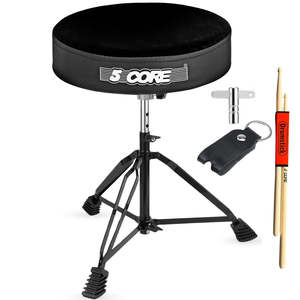 5 Core <b>Drum</b> Throne 3 Thick Padded Guitar Stool 200Lb Capacity Velvet Top Adjustable Drummer Chair - Product Image 1