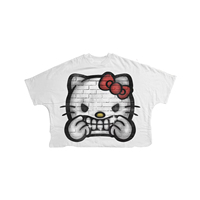 T-shirt personnalisé 100 % coton pour homme, coupe oversize et carrée, style hip-hop, ourlet ouvert, manches courtes, col rond, toile 300 GSM, motif original