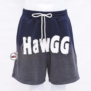 Short à patch personnalisé unisexe 100% coton avec broderie dégradée au soleil Shorts pour hommes 400 GSM broderie en molleton de coton - Product Image 1