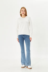 Suéter de cuello redondo para mujer Old Money, Jersey de punto para otoño e invierno, patrón transpirable e informal decorado - Product Image 6