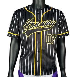 Camiseta de Béisbol de Poliéster de Lujo Hecha a Medida de Alta Calidad para Hombre, Nuevo Diseño con Forro Blanco y Negro, Servicio OEM, Uso Profesional - Product Image 1