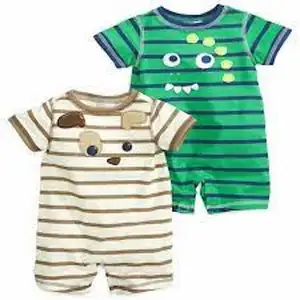 Wholesale Custom Baby Clothes Natural Print Cute Baby Rompers Short Sleeved Summer Infant Boys' Jumper Clothing