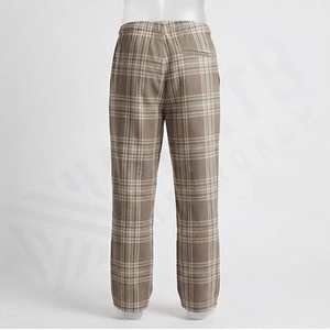 Pantalons pour hommes sur mesure OEM ODM, pantalons en flanelle à carreaux tendance, pantalons décontractés, streetwear, design à carreaux élégant, coton confortable - Product Image 2