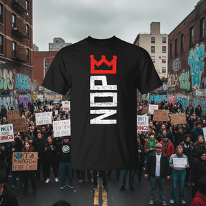 T-Shirt Promozionale Verticale con Scritta 'No Kings Protest Sign' - Product Image 3