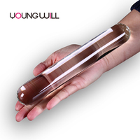 Vibrateur pénien en verre transparent super grand, bâton de masturbation en cristal simple, haute sensualité pour le point G féminin