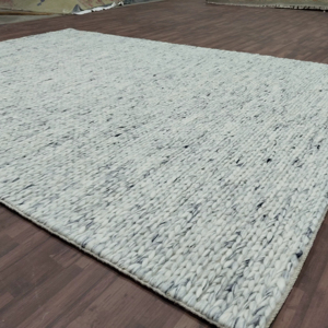 Alfombra de Sumac de yute de lana de tejido plano gris negro Handloom-Alfombra moderna de área de textura de bucle alto para sala de estar y dormitorio - Product Image 1