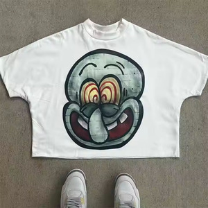 Camiseta de corte regular personalizada para hombre al por mayor 100% algodón de peso pesado transpirable recortada corta sólida cuello redondo Serigrafía - Product Image 3