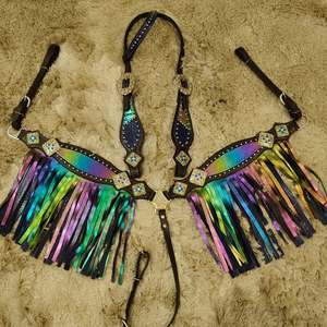 Ensemble de clous de cheval Western de luxe Design Premium Headstall Collier de poitrine pour l'équitation Ensemble complet de chevaux de trait - Product Image 1