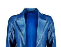 Blazer de costume professionnel sur mesure pour femme, coupe ajustée, OEM |   Bouton de manteau de luxe en cuir véritable tissé, écologique, avec logo personnalisé