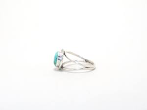 แหวนเงินสเตอร์ลิง925แท้แหวนดีไซน์เรียบง่ายแหวนพลอยเทอร์ควอยซ์เครื่องประดับมินิมอลเครื่องประดับราคาโรงงานขายส่ง - Product Image 5