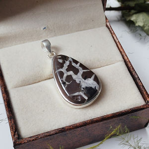 Fancy Heart Shape Spider Septarian Gemstone Colgante de plata esterlina 925 - Product Image 4