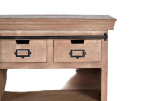 Meubles en bois de manguier massif de style industriel vintage, buffet tendance de style européen avec porte coulissante en métal - Product Image 5