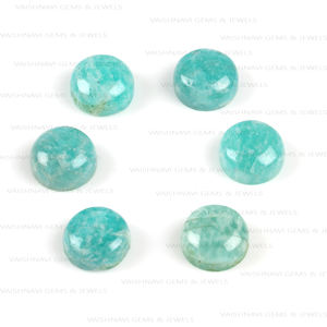 Venta al por mayor a granel amazonita verde natural 10x10mm cabujón trasero plano calibrado cuarzo piedras preciosas fabricación de joyas suministro Suelto - Product Image 4