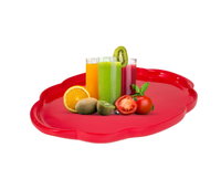 Plateau de service décoratif en bois laqué avec bord festonné brillant pour collations, boissons, décoration de table basse, en provenance du Vietnam