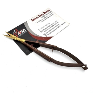 Pince à épiler de luxe en acier inoxydable durable avec logo personnalisé, pointe inclinée dorée, ciseaux à ressort, outil de beauté écologique et durable - Product Image 2