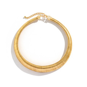 Simple exagéré métal lourd tordu couples collier ras du cou femmes spirale grande grosse croix chaîne Grunge Steampunk cadeau bijoux - Product Image 5