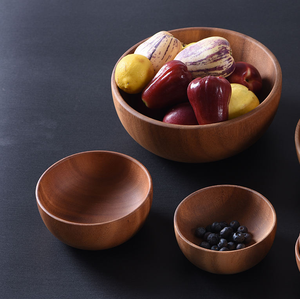 Cuencos decorativos de madera para servir Almacenamiento de alimentos Real Acacia Ecológico Cuenco para servir a precios al por mayor por glowin fashion - Product Image 5
