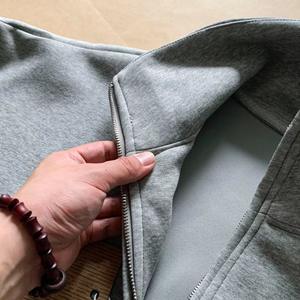 Vêtements pour hommes d'usine, sweat à capuche surdimensionné à demi-zip, sweat à capuche court, poids lourd, hip-hop, impression personnalisée, sweat à capuche pour logo personnalisé - Product Image 5