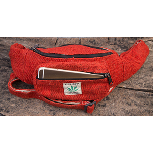 กระเป๋าคาดเอวทรงฮิปสไตล์ฮิมาลายาสีส้มทำจากป่าน  งานแฮนด์เมดจากเนปาล เหมาะสำหรับการเดินทางและกิจกรรมกลางแจ้ง - Product Image 2