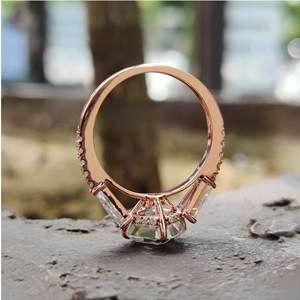 Anillos Solitarios de Corte Asscher 3Ct para Mujer Fabricados en Plata de Ley 925 y Diamantes Moissanita - Product Image 5