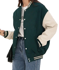 Chaqueta Bomber Estilo Universitario Auténtica, Unisex, de Lona, para Invierno, con Cuello Alto, Logotipo Frontal, Capucha, Secado Rápido, para Amantes del Streetwear - Product Image 1