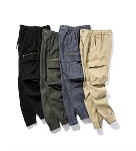 Pantalon cargo évasé vintage décontracté pour homme Jogger en polaire empilée 100% coton avec fermeture à la taille élastique Street Wear - Product Image 1
