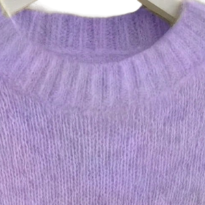 Pull sans manches en mohair doux pour femme, col rond, coupe ample, chaud, décontracté, léger, moelleux, anti-boulochage, hiver - Product Image 5