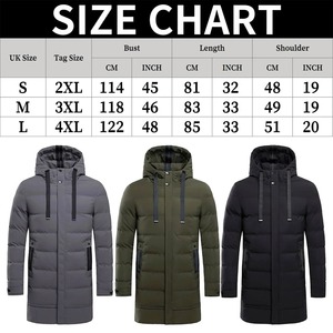 2025 inviernos Venta caliente de los hombres de longitud larga Puffer abajo chaquetas bolsillos con cremallera abrigos con capucha con relleno chaquetas impermeables - Product Image 6