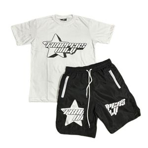 ชุดเสื้อยืด + กางเกงขาสั้น + หมวกสำหรับผู้ชายชุดเสื้อผ้าแฟชั่นผ้าคอตตอนแห้งเร็วและระบายอากาศได้ฟรีไม่รวมภาษีจากสหรัฐอเมริกา - Product Image 3