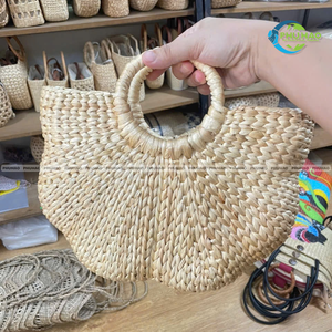 Chic Hobo Sacs à main à la main en jacinthe d'eau Sac à main durable à la mode avec doublure en coton et deux poignées - Product Image 5