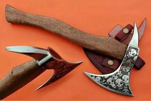 Hacha de doble hoja personalizada de alta calidad, servicio OEM y ODM, acero de Damasco, bricolaje, mango de madera Industrial, hacha de corte de madera - Product Image 4