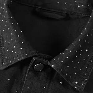 Top Selling Rhinestone Jeans <b>Jacket</b> For <b>Men</b> Trendy Sparkle Style Casual Wear Rhinestone Jeans <b>Jacket</b> For <b>Sale</b> - Product Image 3