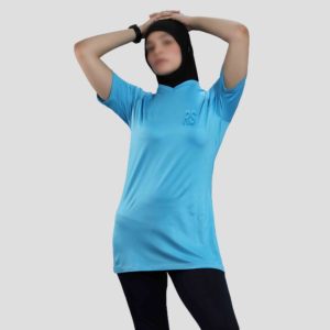 Modest Women's XL Custom Muslim Fitness Gym Wear T Shirts Long Loose Workout Activewear <b>Tops</b> Printed Pattern Sportswear Workout - Product Image 4