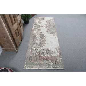 Tapis de 2,6 x 7 pieds, tapis turc vintage, tapis en laine grise - Product Image 1