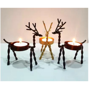 Design élégant bougeoir renne bougeoir en métal de qualité supérieure pour Diwali Festival Home Decor Décoration de table - Product Image 2