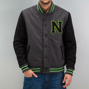 Veste en cuir d'inspiration universitaire Letterman pour hommes veste de baseball d'hiver en toile mince à capuche longue avec broderie en chenille vestes pour hommes - Product Image 5