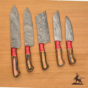 Customizable Damascus Steel Chef <b>Knife</b> Set with Pakka Wood Handle OEM Supported Wholesale Kitchen <b>Tools</b> - Product Image 2