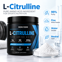 Poudre de L-Citrulline OEM 99% Pure, Ingrédient de Supplément de L-Citrulline, Acide Aminé Pré-Entraînement OEM