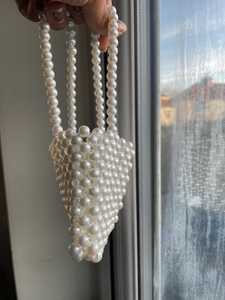 Bolso Hobo con cuentas de perlas de marfil, bolso llamativo hecho a mano | Bolso de hombro elegante con cuentas | Bolso de novia de Estilo Vintage | - Product Image 2