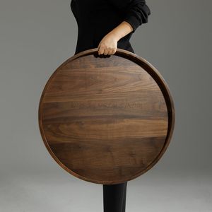 Ensemble de plateaux en bois de haute qualité de couleur mangue naturelle avec une forme rectangulaire élégante et un design texturé idéal pour un usage domestique - Product Image 5