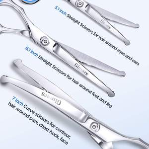 Ensemble de ciseaux de toilettage professionnels pour animaux de compagnie 6 en 1 4CR outil en acier inoxydable 7.5 ciseaux droits amincissants avec pointe de sécurité Type de beauté - Product Image 5