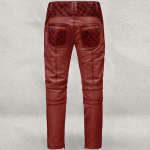 กางเกงแฟชั่นหนังแท้คุณภาพสูงสั่งทำพิเศษ พร้อมขอบเอวยางยืด ผ้าแคนวาส ความยาวปกติ แบรนด์ส่วนตัว - Product Image 3