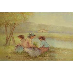 Pintura al óleo francesa sobre lienzo, lista para colgar, para decoración de pared del hogar, 50 x 70, Abcp-204 - Product Image 1