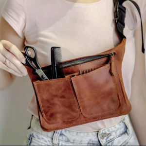 Personnalisé de haute qualité taille coiffeur porte-ciseaux barbier outil de coiffure ceinture en cuir véritable LBB-0001 - Product Image 1