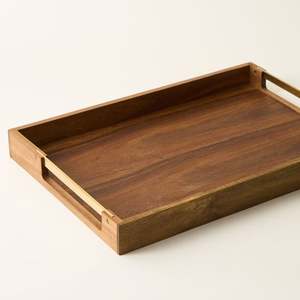 ถาดไม้วอลนัทสำหรับเสิร์ฟเสร็จดูคลาสสิกทนทานถาดอาหารสั่งทำสำหรับบ้านโรงแรมร้านอาหารใช้ถาดเสิร์ฟ - Product Image 4