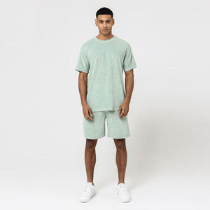 OEM haute qualité 100% coton hommes t-shirt avec short 2 pièces ensemble hommes survêtement d'été haute qualité hommes été ensembles - Product Image 1