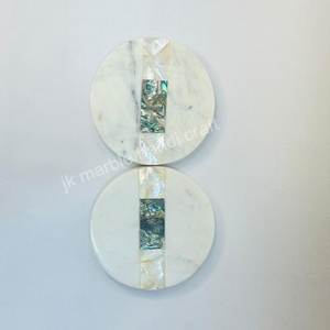 Posavasos Modernos y Elegantes de Mármol Blanco para Té, Café y Agua, Diseño Redondo de Latón para Sala de Estar, Mejor Precio Bajo - Product Image 3